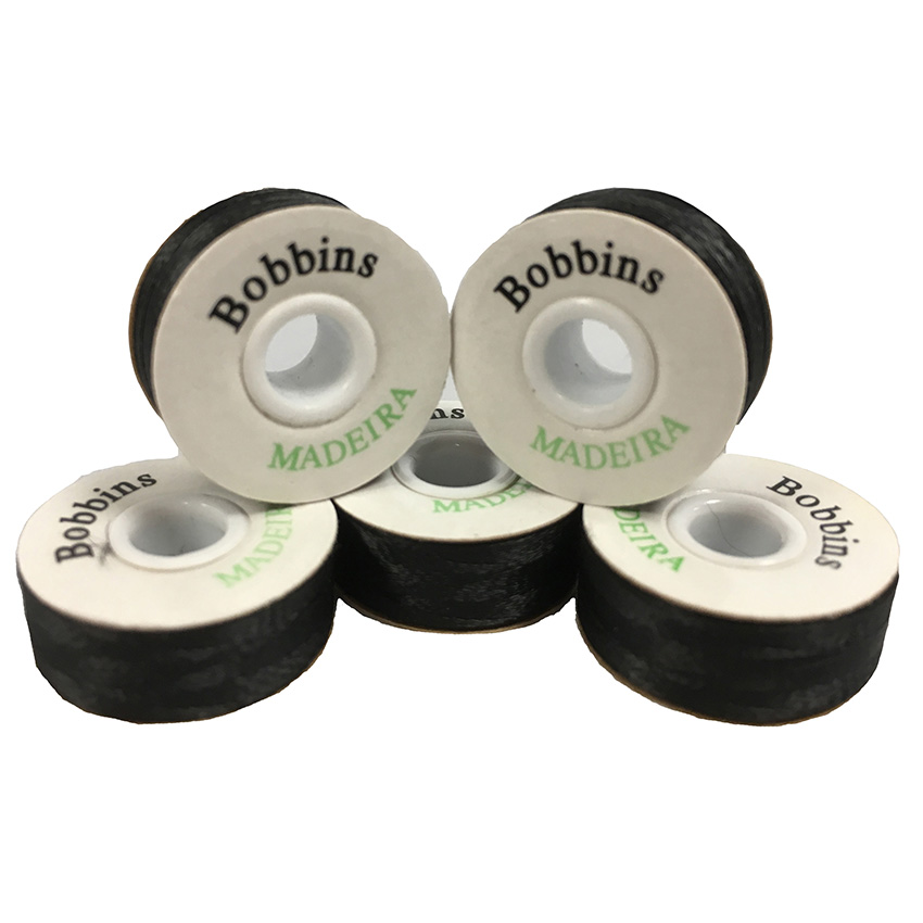 [PWB144BS] Pre-Wound Bobbins -  Sided L Black 144x120M