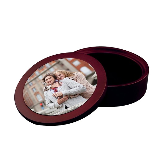 [SUBU5807] Cd/Dvd Jewelry Case - Round Mahogany